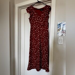 NWT Lulu's Vibrant Red Floral Jumper